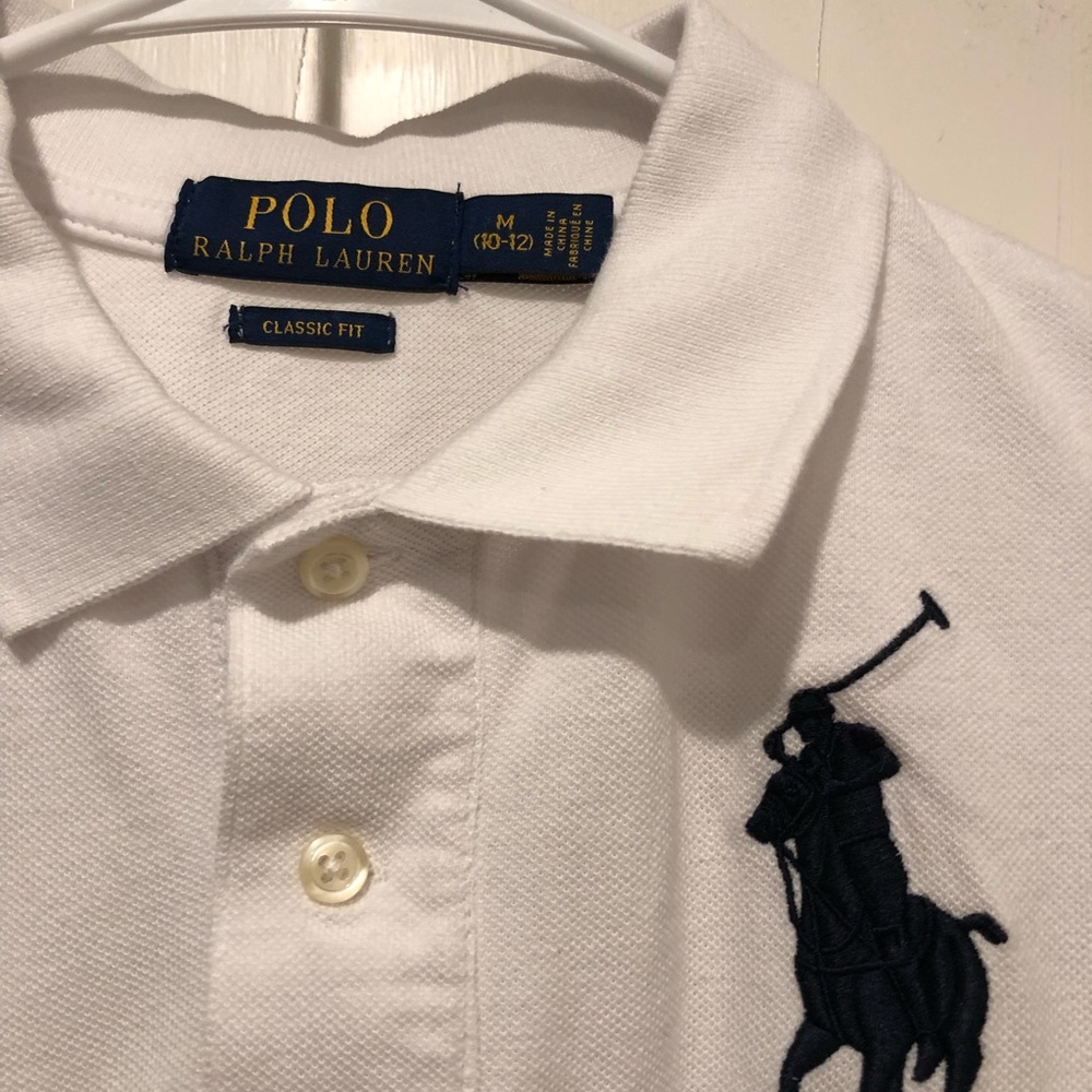 Polo Ralph Lauren White Polo T-Shirt M 10-12